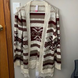 Long sleeve sweater cardigan